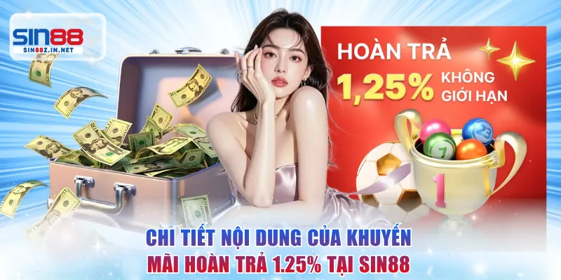 Chi tiết nội dung của khuyến mãi hoàn trả 1.25% tại Sin88